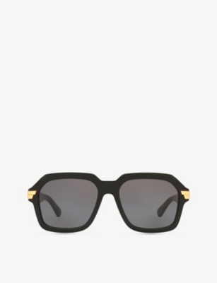 Shop Bottega Veneta Women's Black Bv1123s Square-framed Acetate Sunglasses