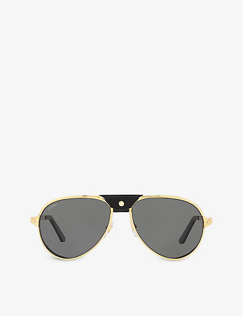 CARTIER: CT0296S aviator-frame metal sunglasses