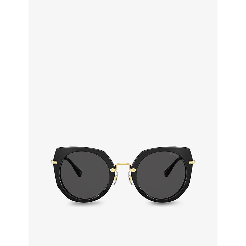 Miu Miu Mu 02xs Oversized Phantos-frame Acetate Sunglasses In Black
