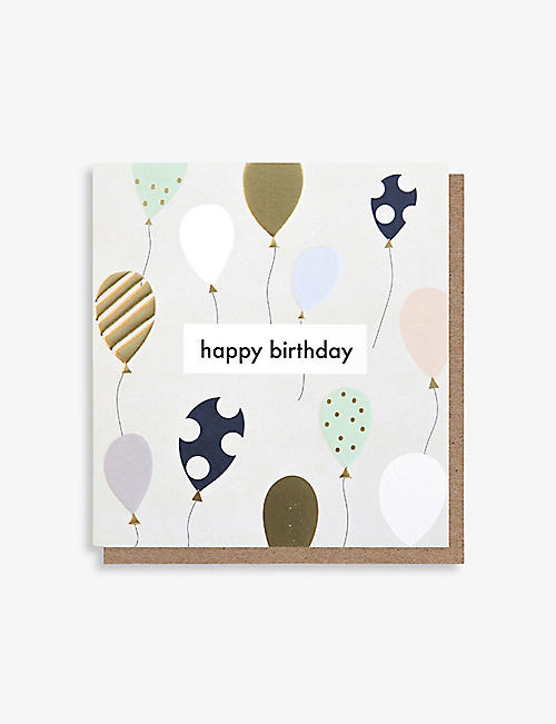 CAROLINE GARDNER: Happy Birthday balloons greetings card 14.6cm x 16cm