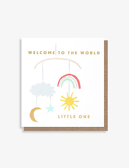 CAROLINE GARDNER: Welcome To The World Little One greetings card 14cm x 14.6cm