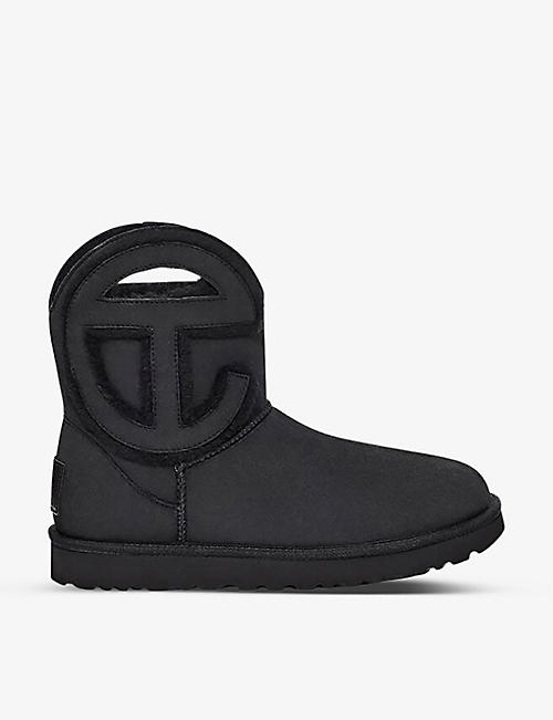 UGG X TELFAR: UGG x Telfar logo-embroidered leather ankle boots
