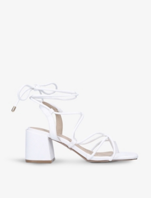 Shop Kg Kurt Geiger Women's Bone Roma Strappy Vegan-leather Heeled Sandals In White