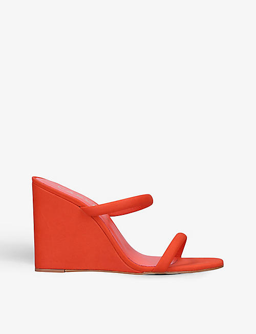 CARVELA: Awe double-strap faux-leather wedged sandals