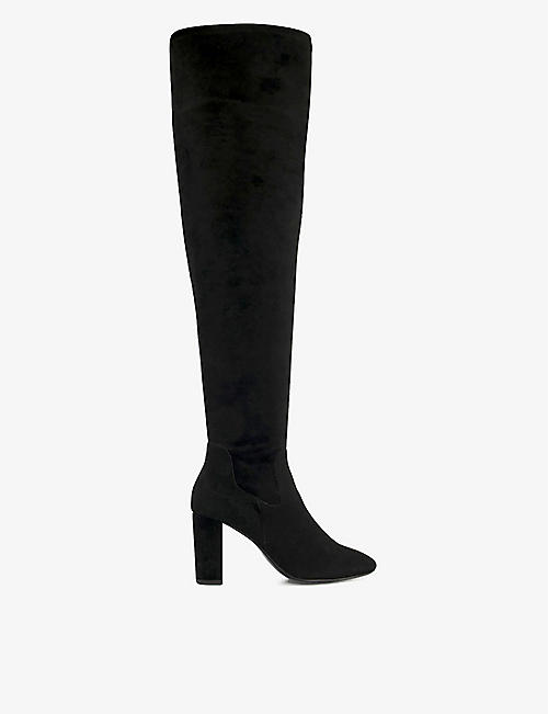 DUNE: Syrell over-the-knee heeled faux-suede boots