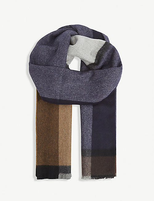BEGG X CO: Forson check cashmere scarf