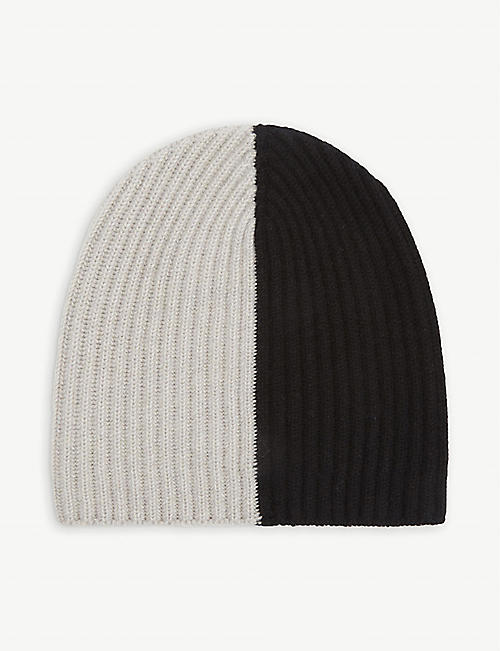 BEGG X CO: Ribbed two-tone cashmere beanie