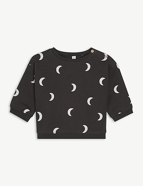 ORGANIC ZOO: Midnight moon-print organic-cotton sweatshirt 3 months- 3 years