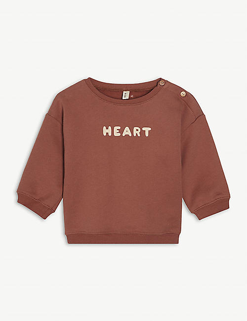ORGANIC ZOO: Heart slogan organic-cotton sweatshirt 3 months-3 years