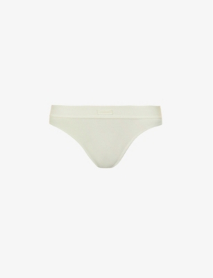 Skims High-rise ribbed stretch-cotton jersey briefs