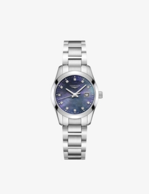 Shop Longines Womens Black L22864886 Conquest Classic Stainless-steel Quartz Watch