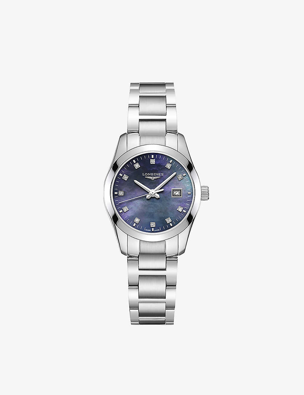 Shop Longines Womens Black L22864886 Conquest Classic Stainless-steel Quartz Watch