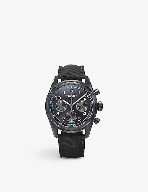 LONGINES：L38292992 Spirit Blue Edition 不锈钢和帆布自动腕表