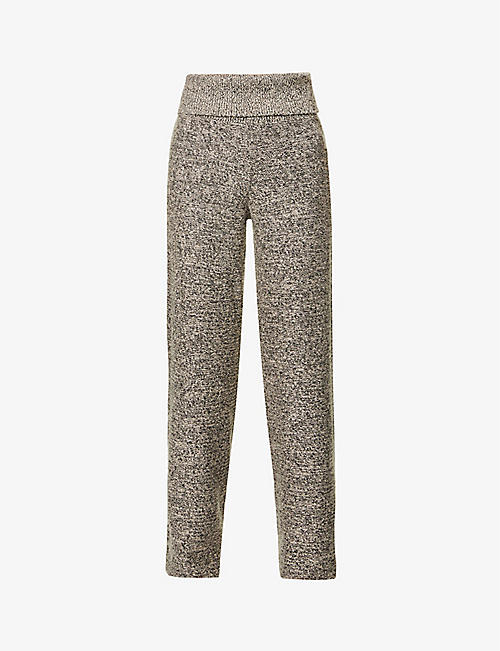 OFF-WHITE C/O VIRGIL ABLOH: Relaxed-fit wide-leg high-rise knitted trousers