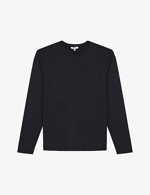 REISS: Armstrong crew-neck woven jersey top