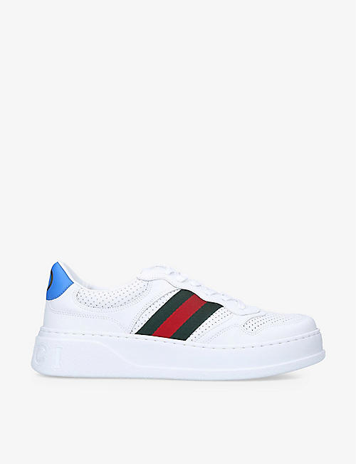 GUCCI: GG-embossed leather flatform trainers