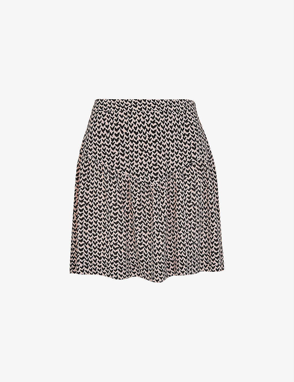 Whistles Womens Multi-coloured Heart-print High-rise Woven Mini Skirt 18