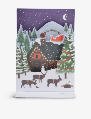 PAPERCHASE - Log Cabin Christmas card 18cm x 12.5cm | Selfridges.com