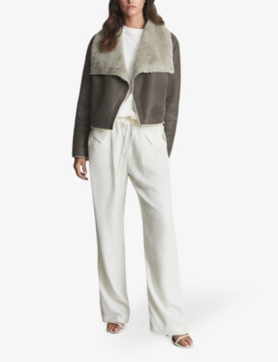 reiss margot shearling jacket