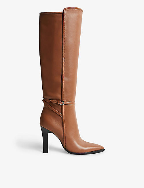 REISS: Ada leather knee-high boots