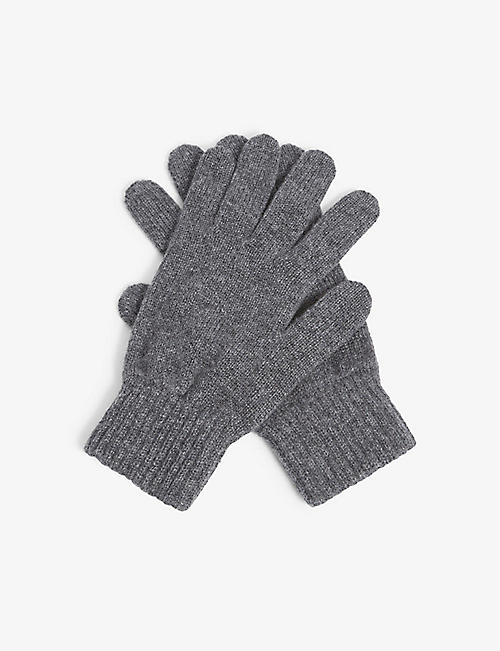 JOHNSTONS: Ribbed-cuff cashmere gloves