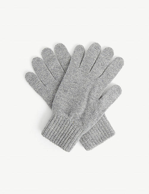 JOHNSTONS: Ribbed-cuff cashmere gloves