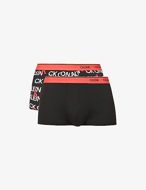 CALVIN KLEIN: Pack of 2 CK One-print and classic stretch-jersey briefs