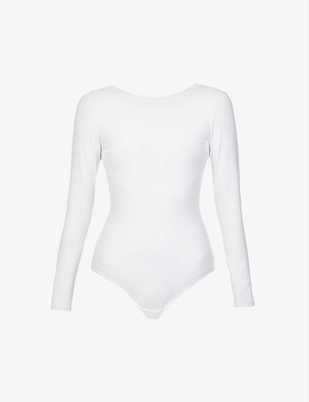 Spanx Scoop-neck Stretch-jersey Bodysuit In White