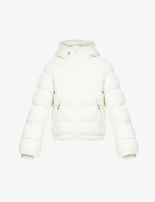 PERFECT MOMENT: Polar Flare logo-print shell-down jacket