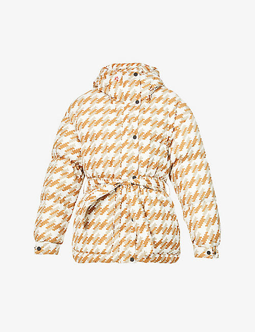 PERFECT MOMENT: Oversized Parka II houndstooth-print shell-down parka