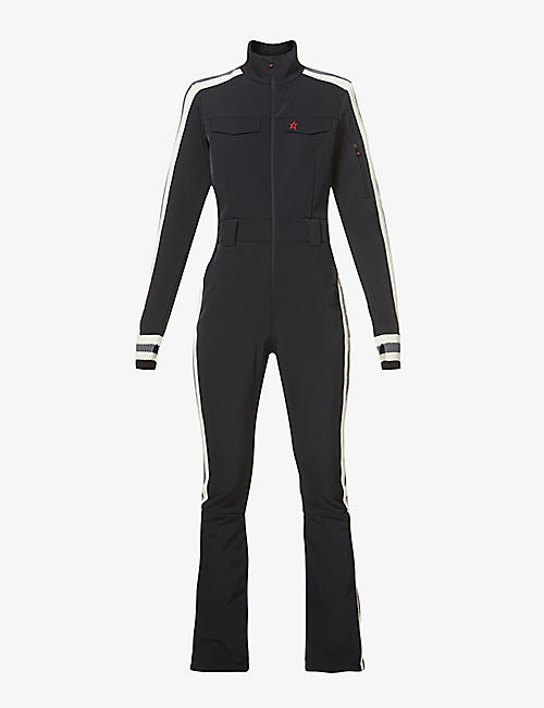 PERFECT MOMENT: Crystal high-neck stretch-woven ski suit