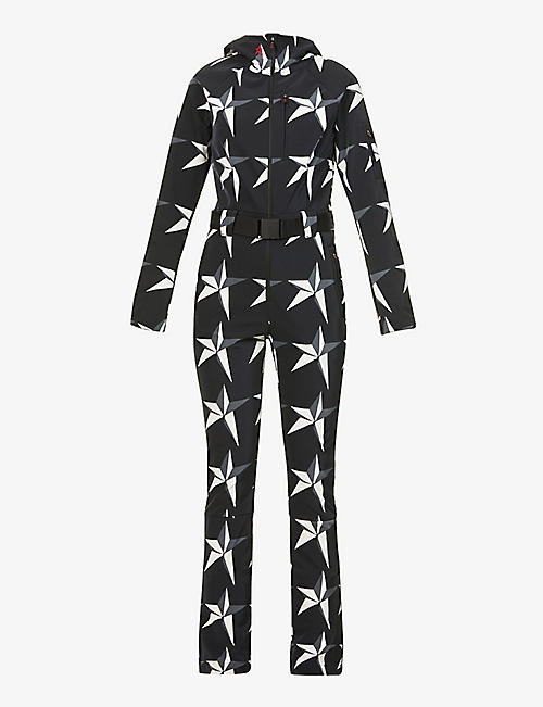 PERFECT MOMENT: Star-print stretch-woven ski suit