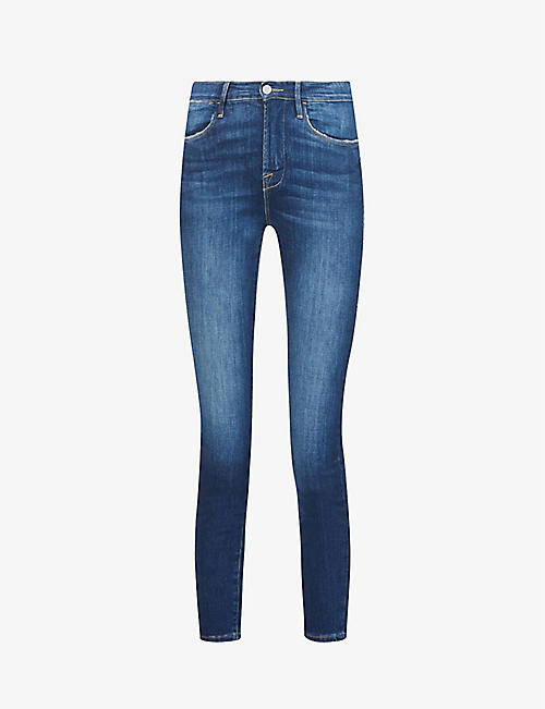 FRAME: Le High Skinny high-rise stretch-denim cropped jeans