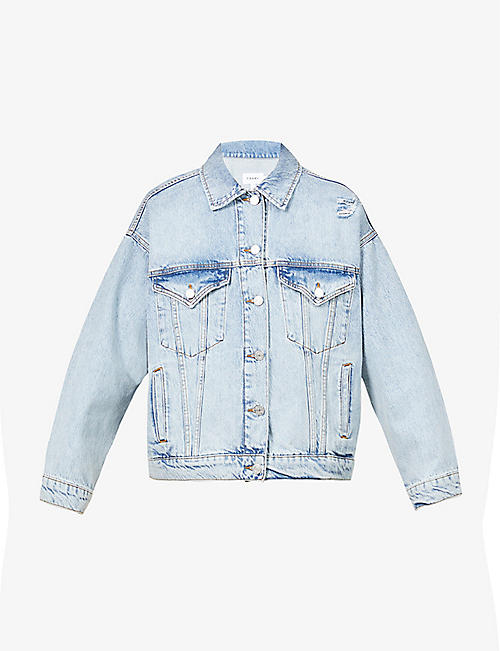 FRAME: Le Oversized recycled-cotton-blend denim jacket