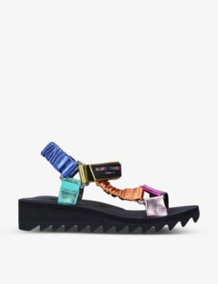 Shop Kurt Geiger London Women's Mult/other Orion Logo-print Woven Sandals