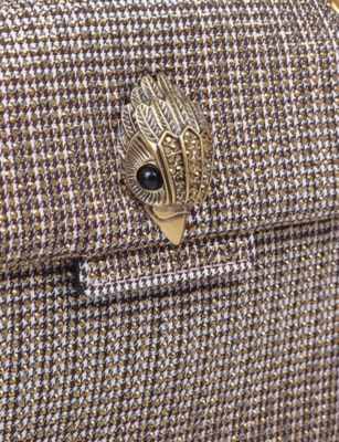 Kurt Geiger Womens Beige Mini Kensington Woven Cross-body Bag In Neutral