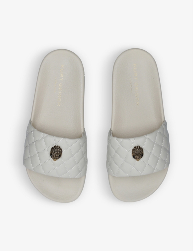 Meena Eagle embellished quilted rubber sliders