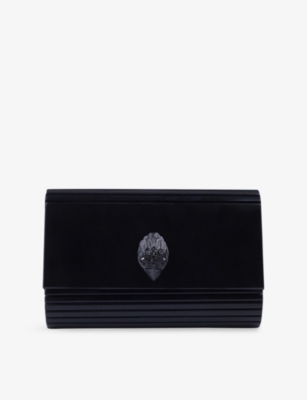 KURT GEIGER KURT GEIGER LONDON WOMEN'S BLACK PARTY EAGLE-EMBELLISHED PERSPEX CLUTCH BAG,49903646