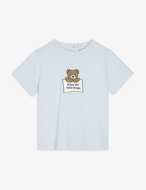 FENDI：小熊图案印花棉混纺 T 恤6 - 24个月