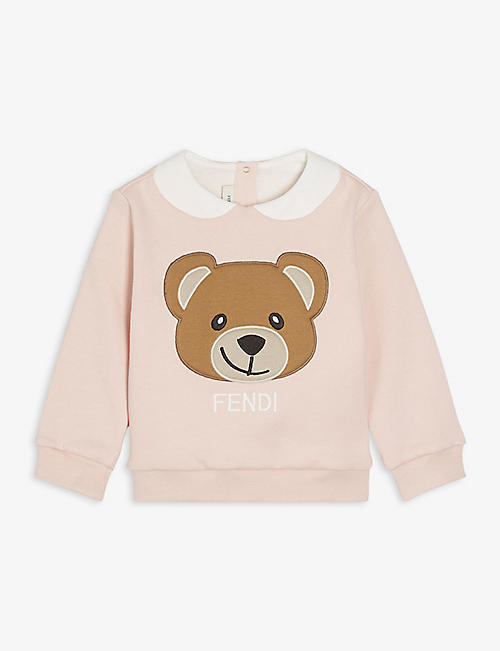 FENDI: Bear graphic-print cotton-blend sweatshirt