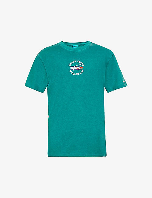 TOMMY JEANS: Timeless logo-embroidered cotton T-shirt