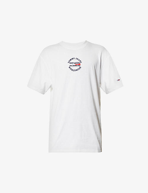 TOMMY JEANS: Timeless logo-embroidered cotton T-shirt
