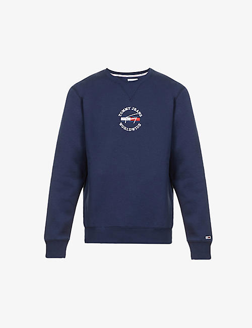 TOMMY JEANS: Timeless logo-embroidered organic cotton-blend sweatshirt
