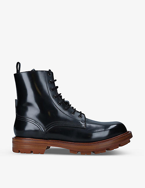 ALEXANDER MCQUEEN: Men’s Worker lace-up leather boots
