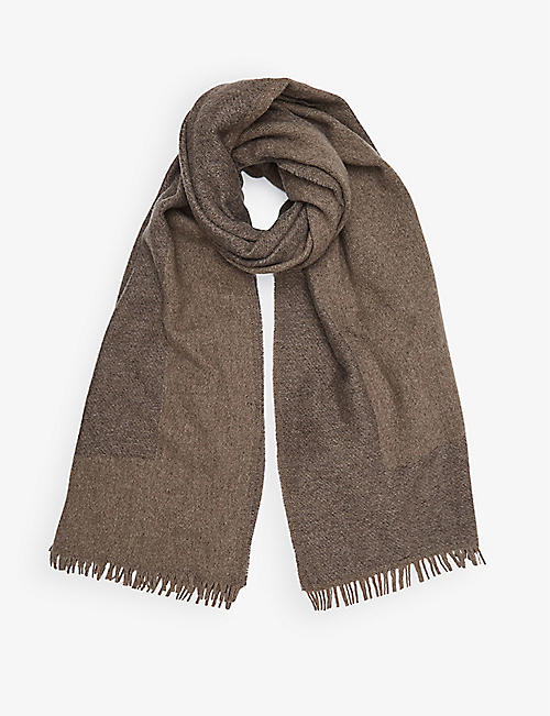 REISS: Alma tassel-trim wool-blend scarf