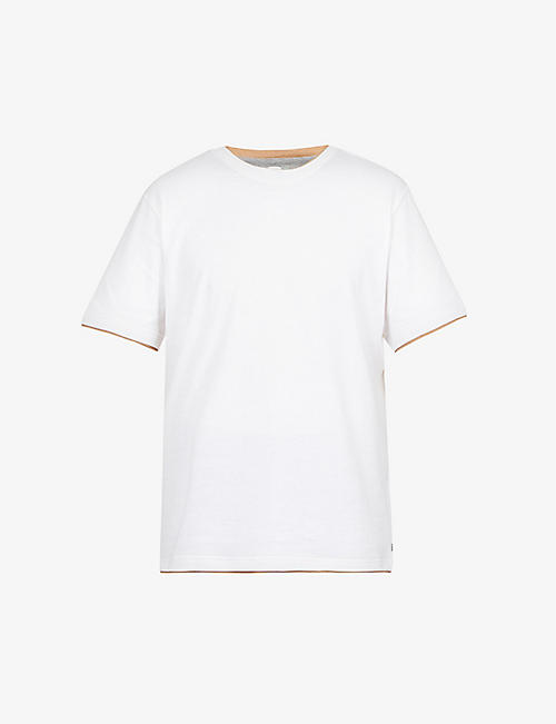 ELEVENTY: Tiered contrast-trim cotton-jersey T-shirt