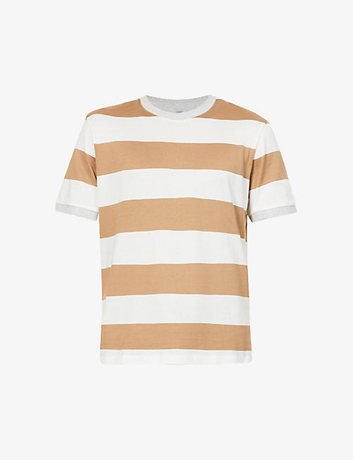 ELEVENTY: Giza striped cotton T-shirt