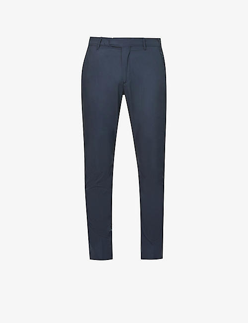 ELEVENTY: Elasticated waist regular-fit slim-leg cotton chino trousers