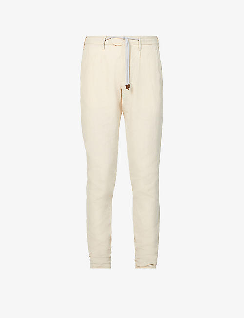ELEVENTY: Relaxed-fit straight linen jogging bottoms