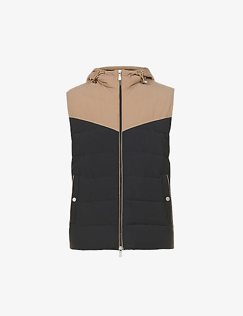 ELEVENTY: Colour-block quilted shell-down gilet